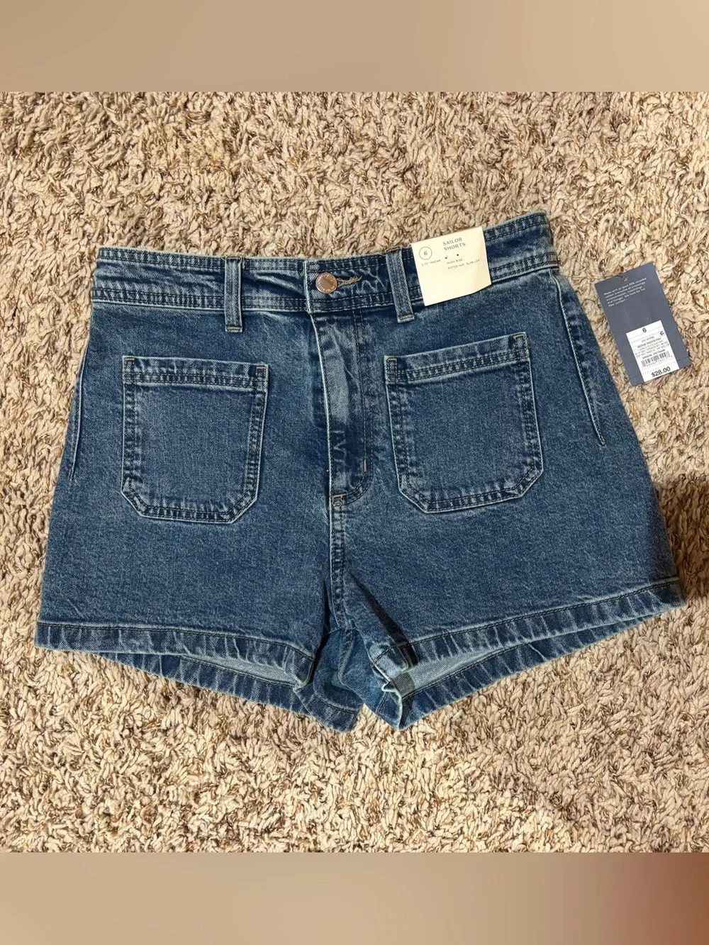 Universal Thread Highest-Rise Sailor Denim Shorts Size 6